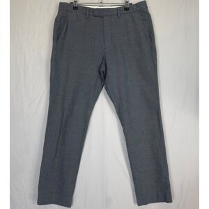 J Crew Bowery Slim Dress Pants Men 32x30 Gray Linen Cotton Flat Front Breathable